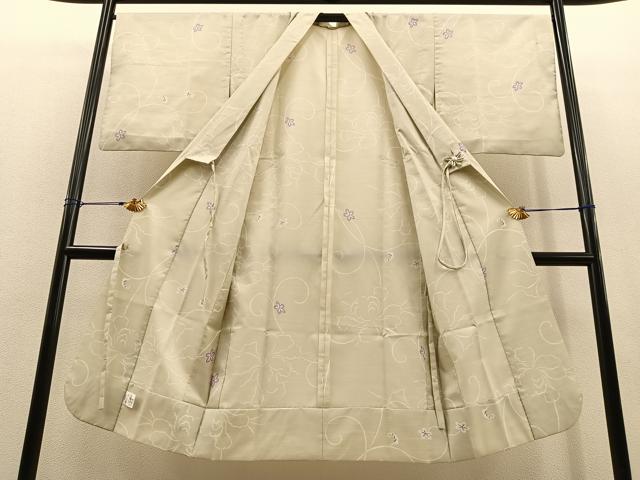 平和屋着物#道中着 単衣 ロング丈 花唐草文 やまと誂製 洗える着物 BAAT1596gt