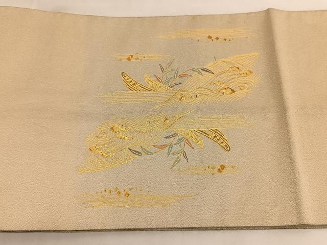 平和屋着物◎六通柄袋帯 浜松文 金銀糸 正絹 逸品 BAAT1601xk