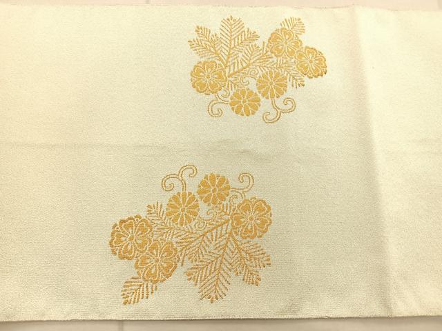 平和屋着物◎太鼓柄袋帯 綴れ 几帳花文 金糸 正絹 逸品 BAAT1844if