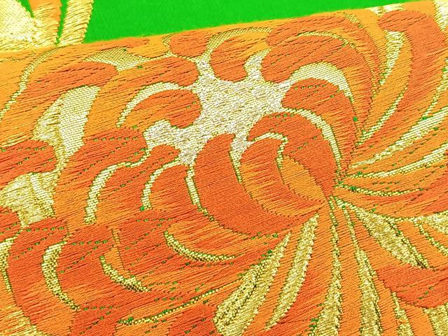 平和屋着物◎六通柄袋帯 唐織 乱菊 金糸 正絹 逸品 BAAT1967if