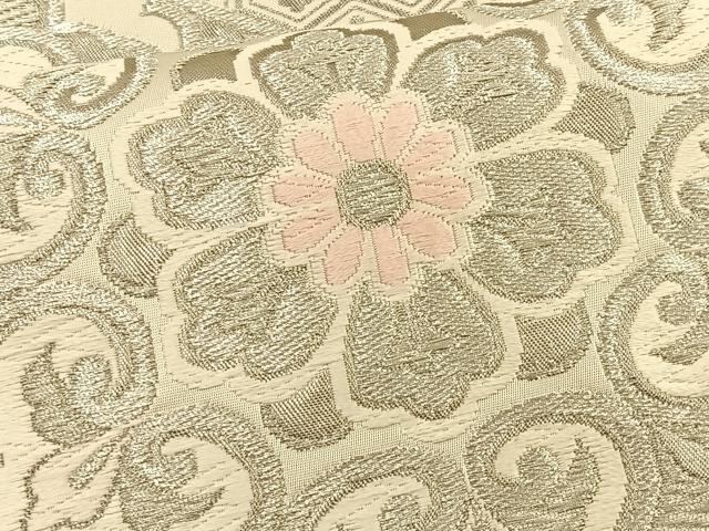 平和屋着物◎六通柄袋帯 唐織 宝相華 プラチナ引箔 正絹 逸品 BAAT1970if