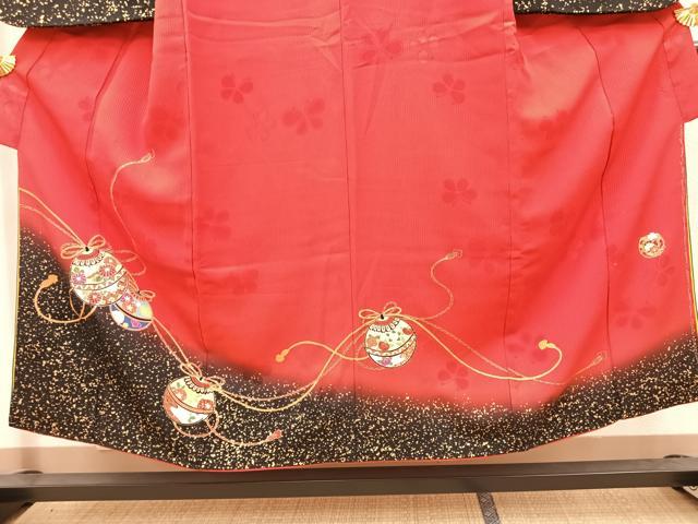 平和屋着物∵女の子 十三参り 子供 祝着・袋帯セット 帯セット 手毬花文 金彩 逸品 BAAT2964mz
