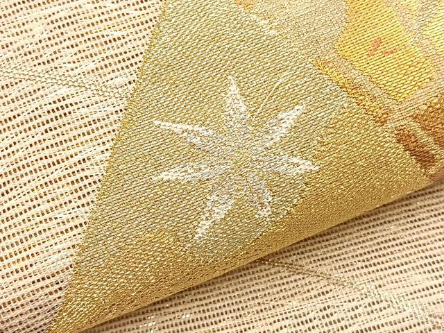 平和屋着物*夏物 六通柄袋帯 竜田川色紙文 正絹 逸品 BAAT3069hv