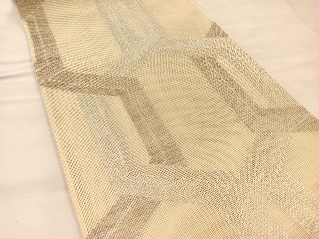 平和屋着物*夏物 六通柄袋帯 幾何学文様 銀糸 正絹 逸品 BAAT3147hv