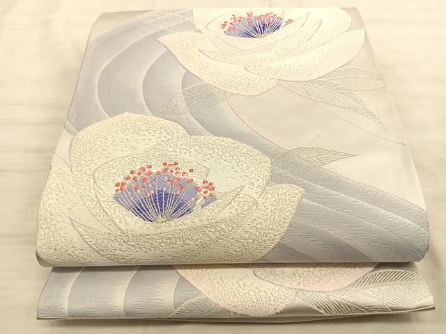 平和屋着物◎西陣 六通柄袋帯 唐織 草花文 金銀糸 正絹 逸品 BAAT3237du