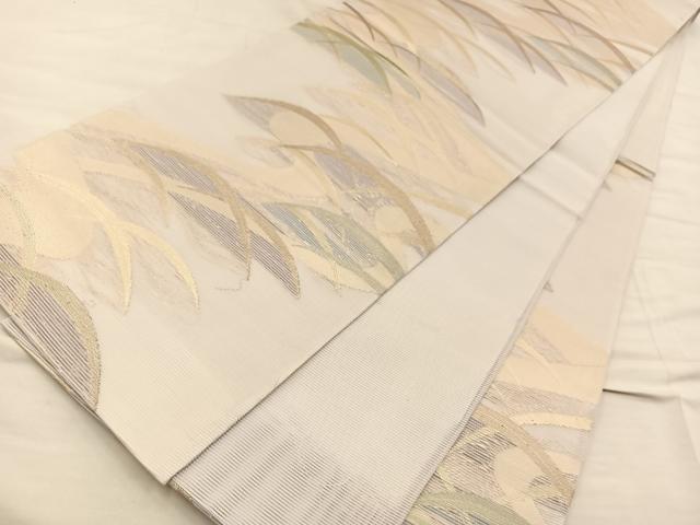 平和屋着物*夏物 六通柄袋帯 流水芝草文 金糸 正絹 逸品 BAAT3366du