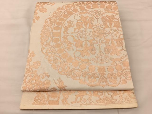 平和屋着物◎六通柄 本袋帯 狩猟円文 正絹 逸品 BAAT3414ui