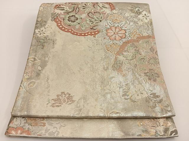 平和屋着物◎佐賀錦 六通柄袋帯 花丸文 引箔 正絹 逸品 BAAT3451ui