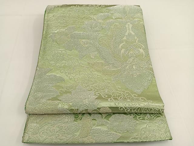 平和屋着物◎六通柄袋帯 更紗花文 金銀糸 正絹 逸品 BAAT3503ui