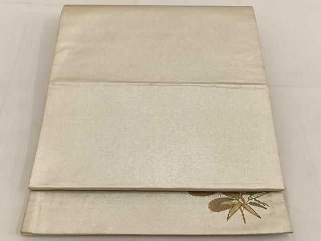 平和屋着物◎六通柄袋帯 螺鈿 笹竹文 ワンポイント 金彩 引箔 正絹 逸品 BAAT3611ui