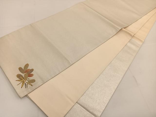 平和屋着物◎六通柄袋帯 螺鈿 笹竹文 ワンポイント 金彩 引箔 正絹 逸品 BAAT3611ui