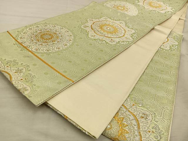 平和屋着物◎六通柄袋帯 宝相華 金銀糸 正絹 逸品 BAAT3877xa