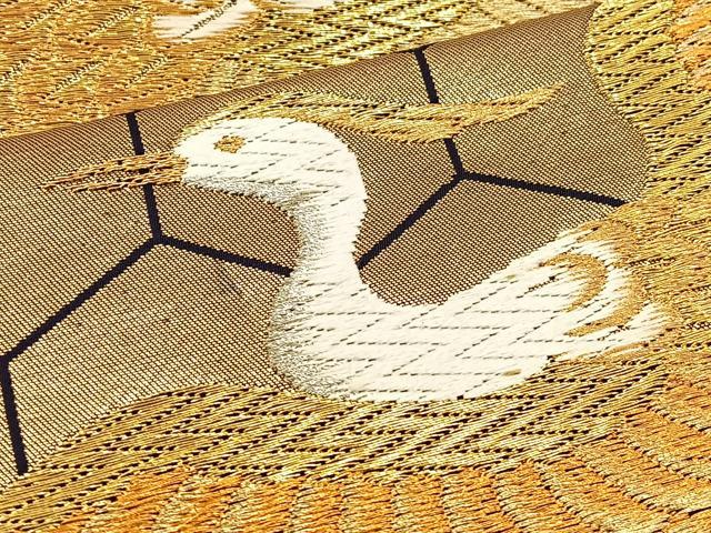 平和屋着物◎六通柄袋帯 唐織 鳳凰 金銀糸 正絹 逸品 BAAT3935xa