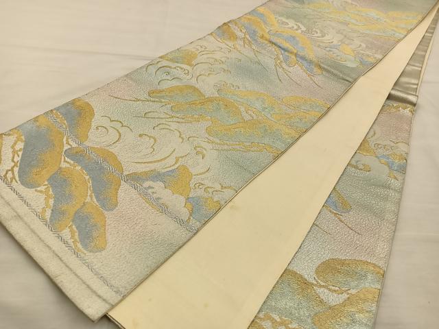 平和屋着物◎六通柄袋帯 浜松文 金銀糸 正絹 逸品 BAAT3941xa
