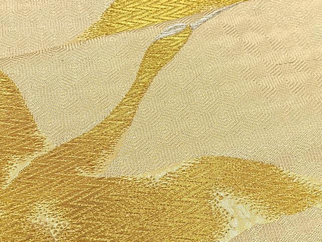 平和屋着物◎六通柄袋帯 鶴 金銀糸 正絹 逸品 BAAT3956xa