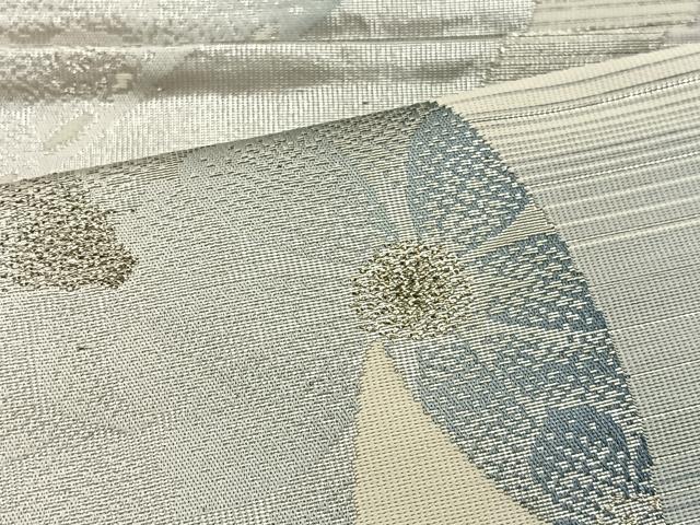 平和屋着物◎六通柄袋帯 唐織 飛鶴花文 銀糸 正絹 逸品 BAAT3988xa