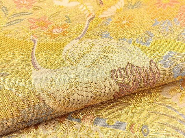 平和屋着物◎六通柄袋帯 華鳳絵文 金糸 正絹 逸品 BAAT3994xa