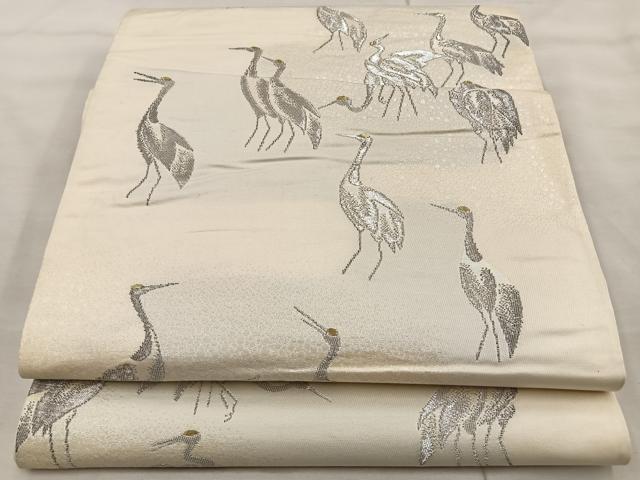 平和屋着物◎西陣 六通柄袋帯 鳳凰 群鶴 金銀糸 正絹 逸品 BAAT4463wb
