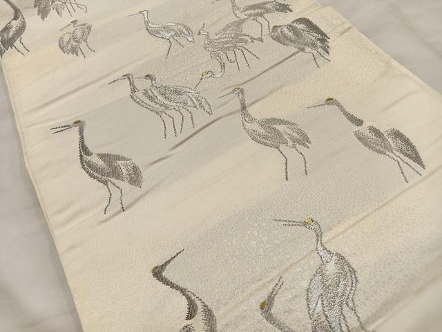 平和屋着物◎西陣 六通柄袋帯 鳳凰 群鶴 金銀糸 正絹 逸品 BAAT4463wb