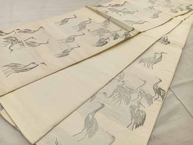 平和屋着物◎西陣 六通柄袋帯 鳳凰 群鶴 金銀糸 正絹 逸品 BAAT4463wb