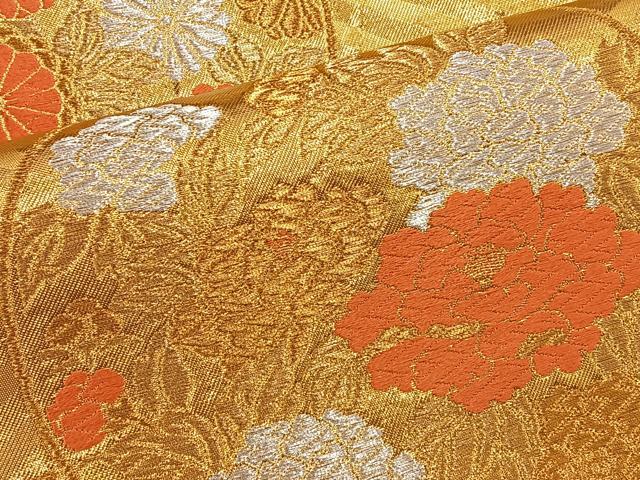 平和屋着物◎六通柄袋帯 唐織 桃山の華 花丸文 金銀糸 正絹 逸品 BAAT4498wb