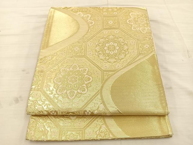 平和屋着物◎六通柄袋帯 唐織 蜀江花文 金糸 正絹 逸品 BAAT4771kg