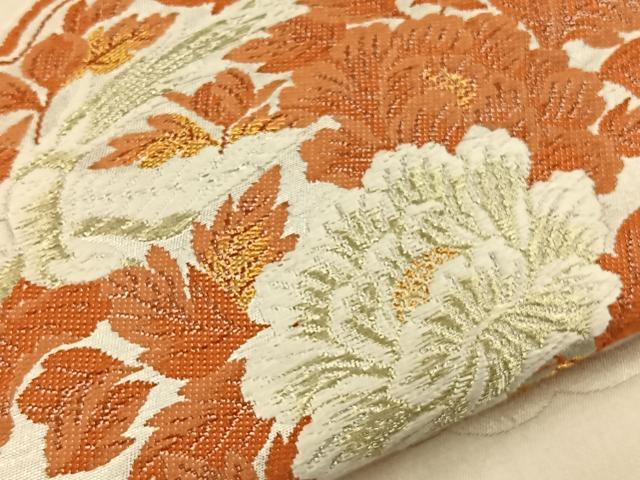平和屋着物◎六通柄袋帯 唐織 花鳥文 金銀糸 正絹 逸品 BAAT5112jr