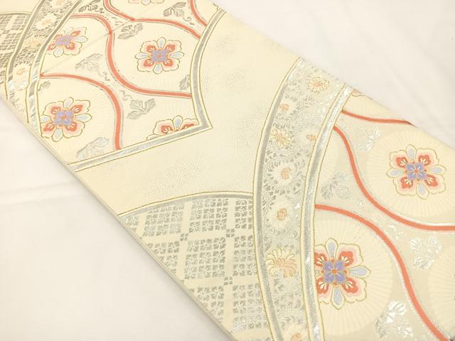 平和屋着物◎六通柄袋帯 唐織 地紙花文 金銀糸 正絹 逸品 BAAT5126jr