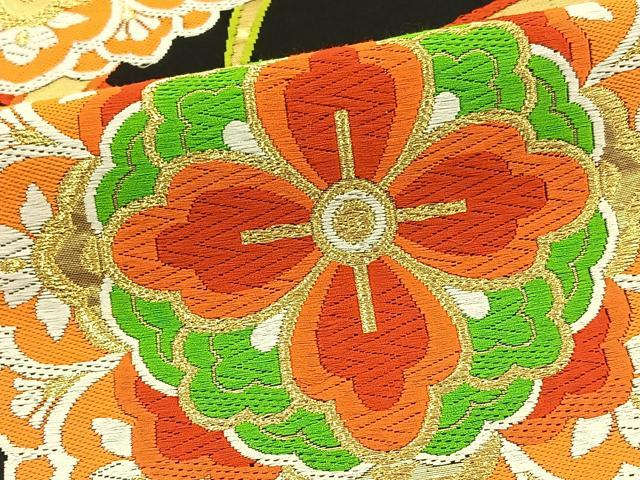 平和屋着物◎六通柄袋帯 唐織 正倉院花文 金糸 正絹 逸品 BAAT5416yt