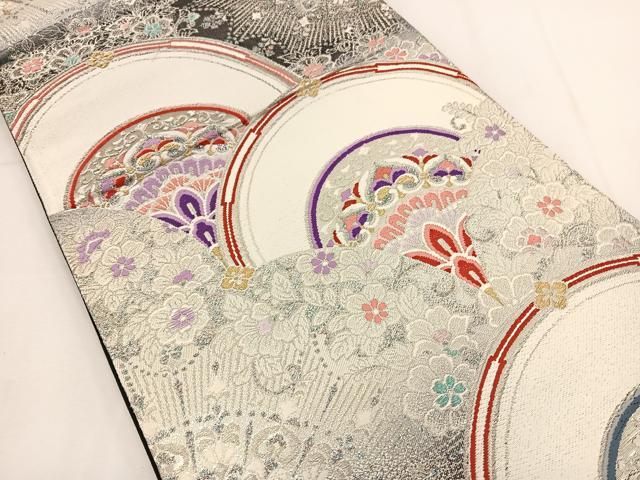 平和屋着物◎六通柄袋帯 唐織 草花文 金銀糸 正絹 逸品 BAAT5450yt