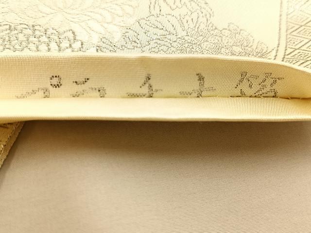 平和屋着物◎六通柄袋帯 唐織 九百絞織錦 花鳥文 プラチナ箔 正絹 逸品 BAAT5710xa