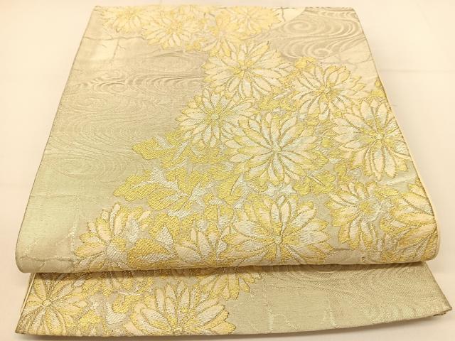 平和屋着物◎六通柄袋帯 菊水文 金銀糸 正絹 逸品 BAAT5993yc