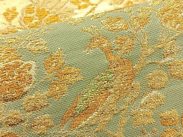 平和屋着物◎六通柄袋帯 花鳥丸文 金糸 正絹 逸品 BAAT6023ea
