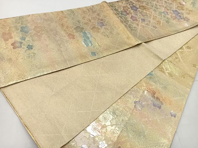 平和屋着物◎六通柄袋帯 舞花文 金糸 正絹 逸品 BAAT6143ea