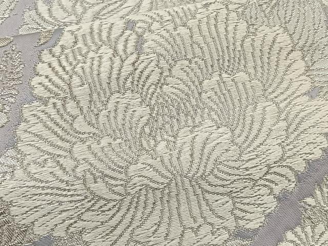 平和屋着物◎六通柄袋帯 唐織 草花文 銀糸 正絹 逸品 BAAT6198ea