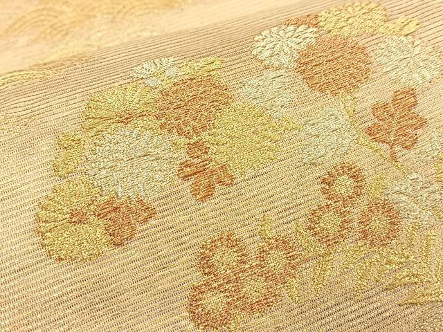 平和屋着物*夏物 六通柄袋帯 蒔絵秋草文紋 金糸 正絹 逸品 BAAT6442du