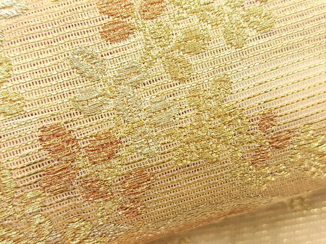 平和屋着物*夏物 六通柄袋帯 蒔絵秋草文紋 金糸 正絹 逸品 BAAT6442du
