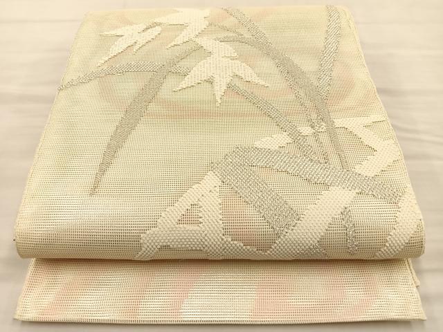平和屋着物*夏物 太鼓柄袋帯 籬草花文 正絹 逸品 BAAT6577du