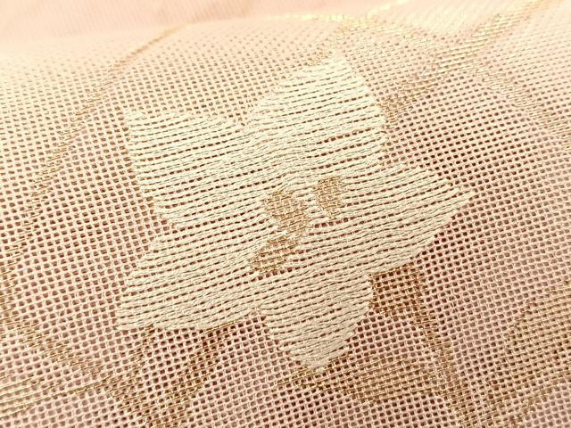 平和屋着物*夏物 六通柄袋帯 桔梗 金糸 正絹 逸品 BAAT6578du