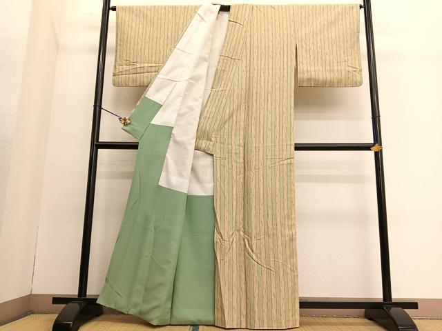 平和屋着物●上質な紬 間道 正絹 逸品 BAAT6636hv