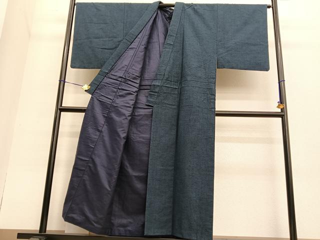 平和屋着物●男性 紬 アンサンブル 霞文 正絹 逸品 BAAT6651hv
