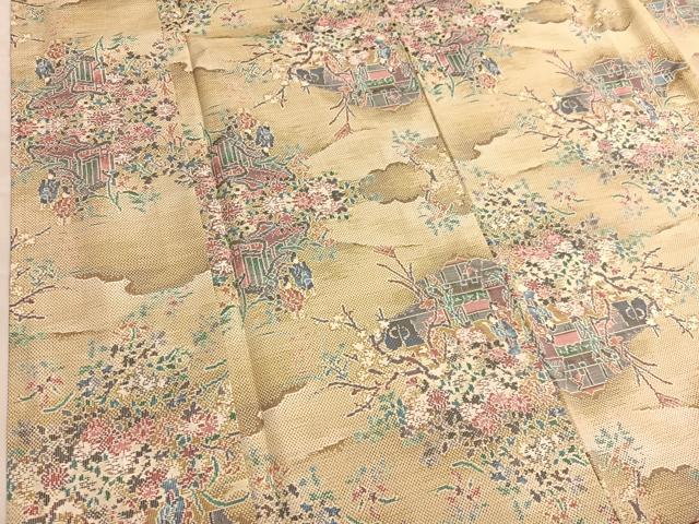 平和屋着物●本場大島紬 人物風景文 正絹 逸品 BAAT6684hv