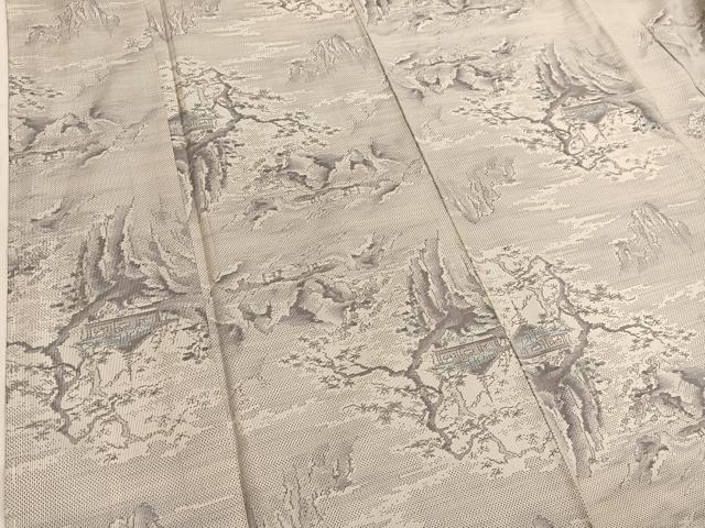 平和屋着物●本場大島紬 風景文 正絹 逸品 BAAT6697hv