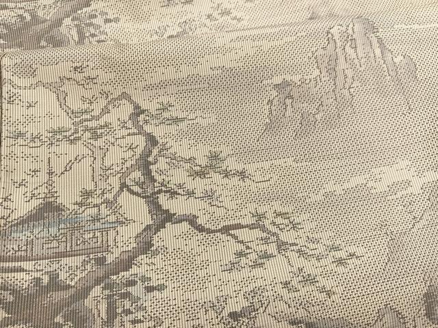 平和屋着物●本場大島紬 風景文 正絹 逸品 BAAT6697hv