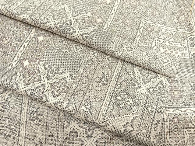 平和屋着物●上質なお召 横段花唐草文 正絹 逸品 BAAT6699hv