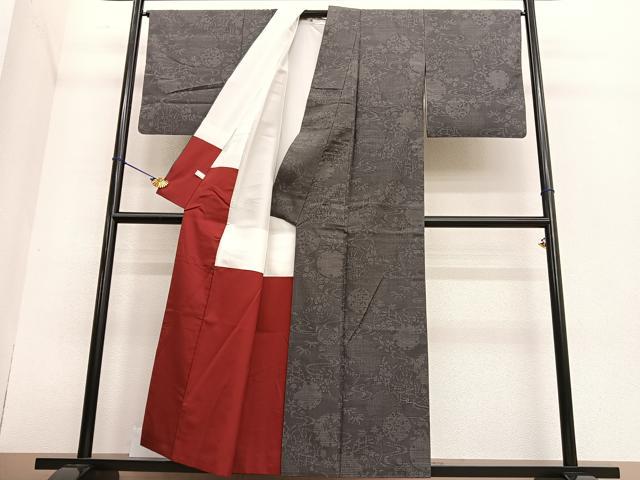 平和屋着物●結城紬 80亀甲 流水雪輪花文 正絹 逸品 BAAT6714hv