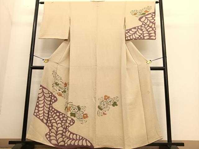 平和屋着物●人間国宝　五代　田畑喜八　訪問着　辻が花　絞り　鬼しぼ縮緬　正絹　逸品　BAAT6744hv 平和屋着物○人間国宝 五代 田畑喜八 訪問着 辻が花 絞り 鬼しぼ縮緬