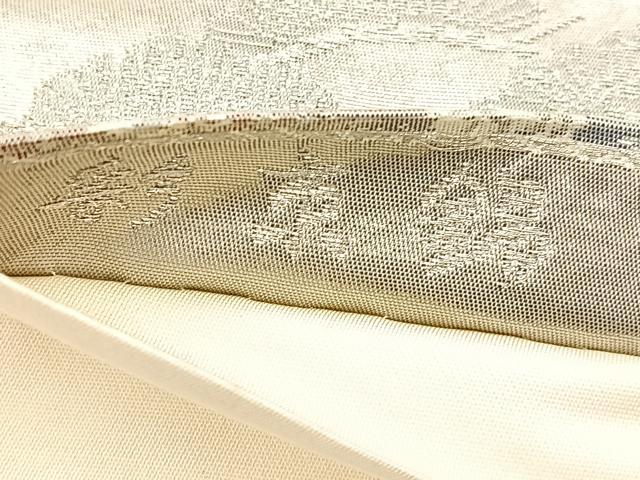 平和屋着物◎六通柄袋帯 京錦 プラチナ箔二重引 花鳥文 正絹 逸品 BAAT6961ph