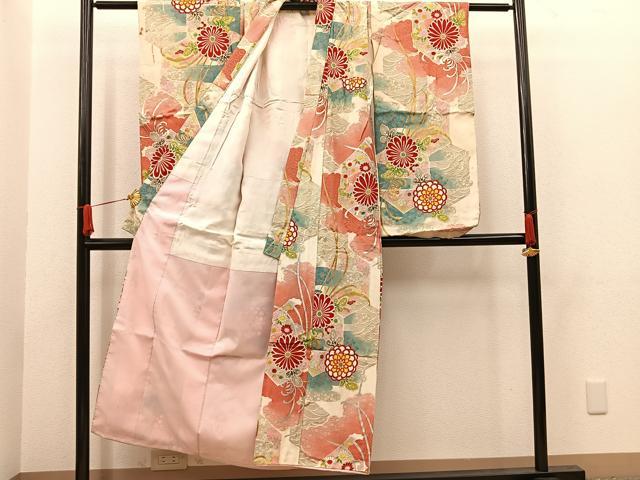 平和屋着物∵女の子 十三参り 子供 菊花文 金彩 逸品 BAAT7261mz