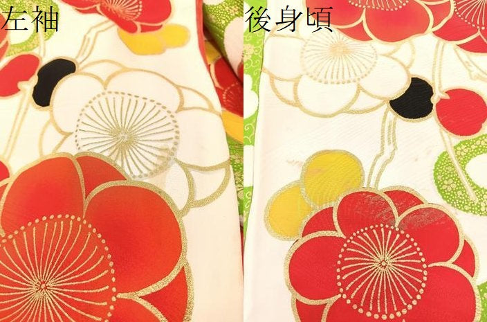 平和屋着物∵女の子 十三参り 子供 梅花文 金彩 逸品 BAAT7287mz